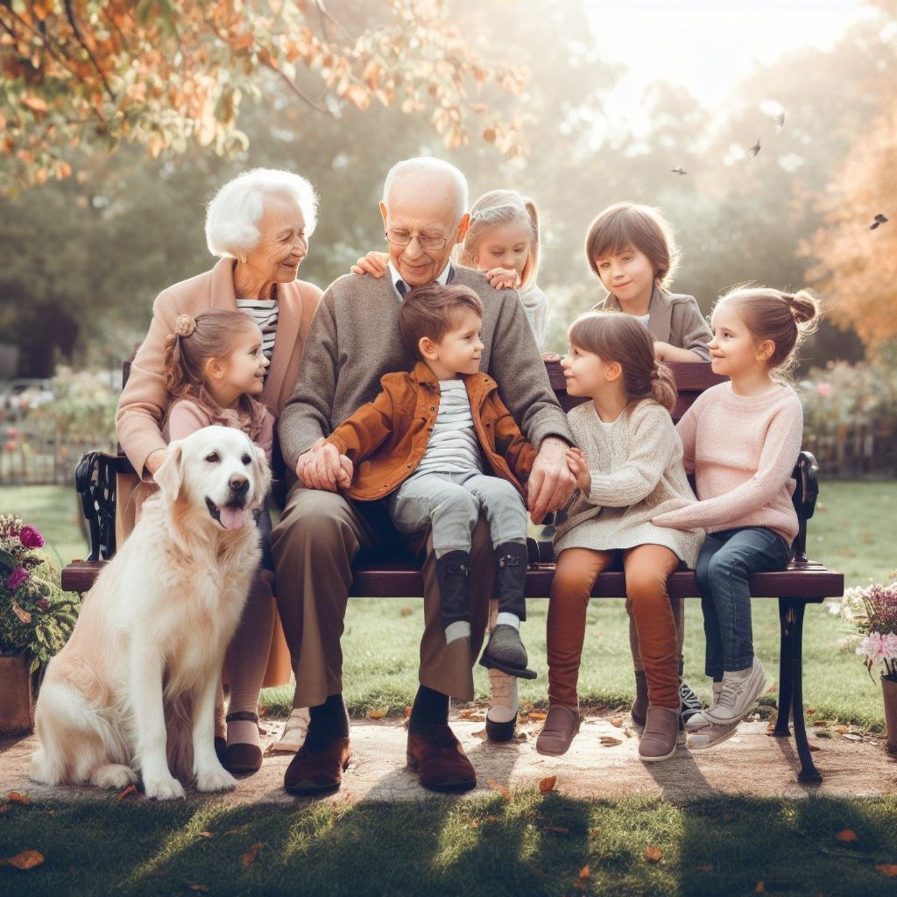 Oración por los Nietos, ai generated, family, grandparents