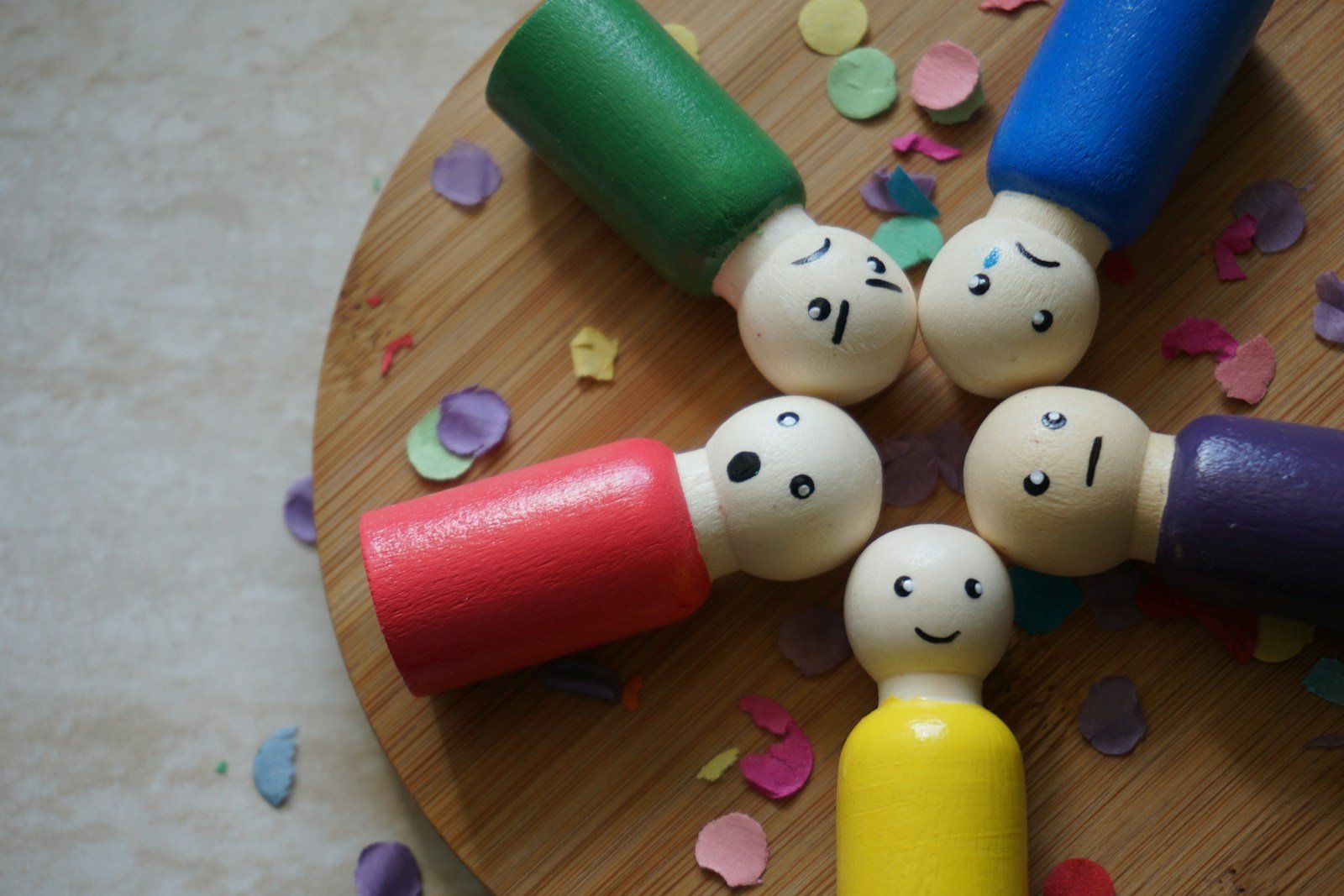 emociones, a group of toys on a table